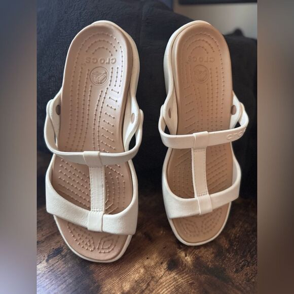 Crocs Clio III. Pearly off white Sandals Size 9 - Picture 3 of 7